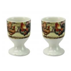 Cockerel and Hen Pack of 2 Egg Cups